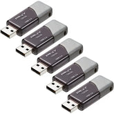 PNY Elite Turbo Attache 3 USB 3.0 Gen 1 Speed 100mb/S Flash Drive (Pack 5) 128GB